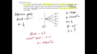 Diffraction grating problem solving
