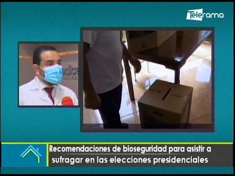 Recomendaciones de bioseguridad para asistir a sufragar en las elecciones presidenciales