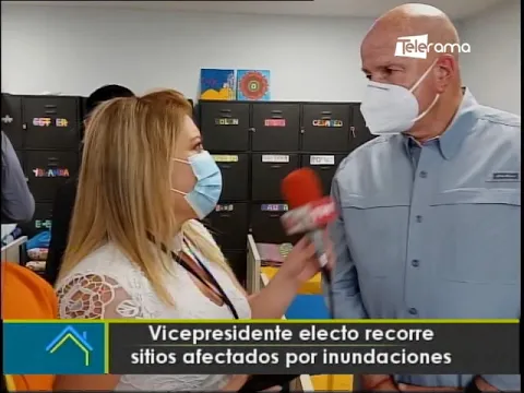 Vicepresidente electo recorre sitios afectados por inundaciones