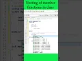 Nesting of member functions in class object oriented programming C Program