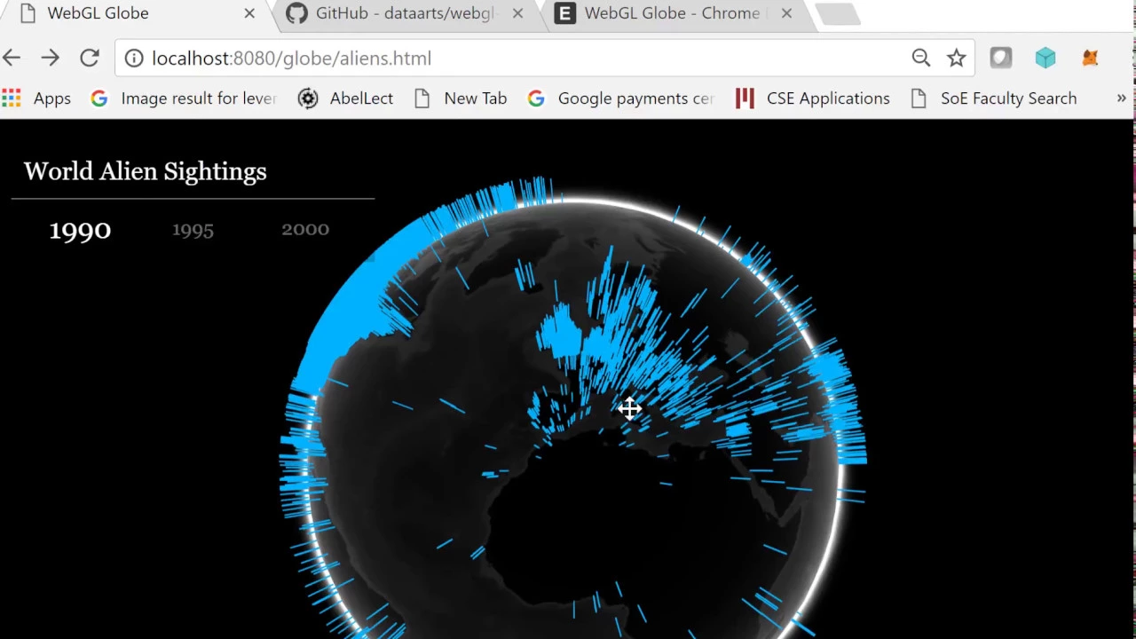 Demo of WebGL Globe