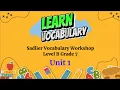 Sadlier Connect Grade 7 Level B Unit 1 Vocabulary Workshop