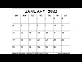 Free Printable January 2020 Calendar - Wiki-Calendar Com