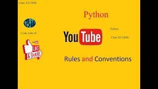 Python style rules and conventions class XI CBSE
