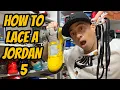 Download Lagu HOW TO FACTORY LACE YOUR AIR JORDAN 5 CORRECTLY “TUTORIAL” #nike #sneakers #jordan5 #shoes 