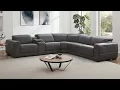 Aiden Ivy Karson Leather Power Reclining Sectional with Power Headrests