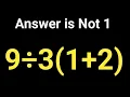 Lagu Volgorde van bewerkingen toegepast op 9 ÷ 3(1 + 2)