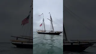 Nantucket Harbor, a schooner