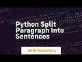 python split paragraph into sentences