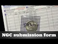 How to fill out NGC coin submission form - cliff notes version