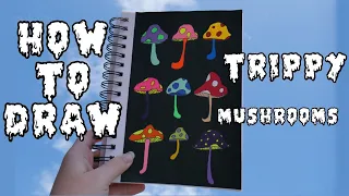 How To Paint Trippy Mushrooms Trippy Painting Tutorial How To Make Trippy Art Acrylic painting