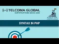 05 PHP Tutorial PHP Syntax