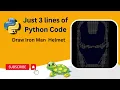 Draw Iron Man Helmet Sketch in Python Just 3 lines of Python Code Turtle graphics
