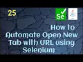 How to automate Open New Tab with URL using Selenium Java