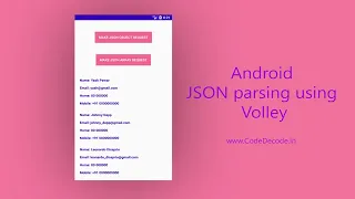 Android JSON parsing using Volley CodeDecode