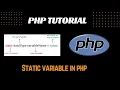 Static variable in php php tutorial