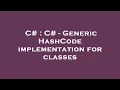 C C - Generic HashCode implementation for classes