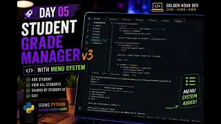 Python Student Grade Manager with Menu System 365 Days of Coding - Day 5