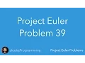 Project Euler using Scala Problem 39