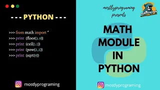 Math Module Ceil Floor Pow Sqrt in python Complete Python Course 2020
