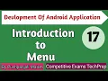 Lec - 4 1 Introduction to Menu in Android in Hindi