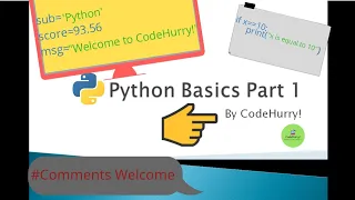 Basic Syntax in Python - Indentation Comments Variables Datatypes 3