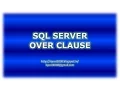 Over clause in SQL Server