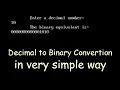 Decimal to Binary Conversion in C programming