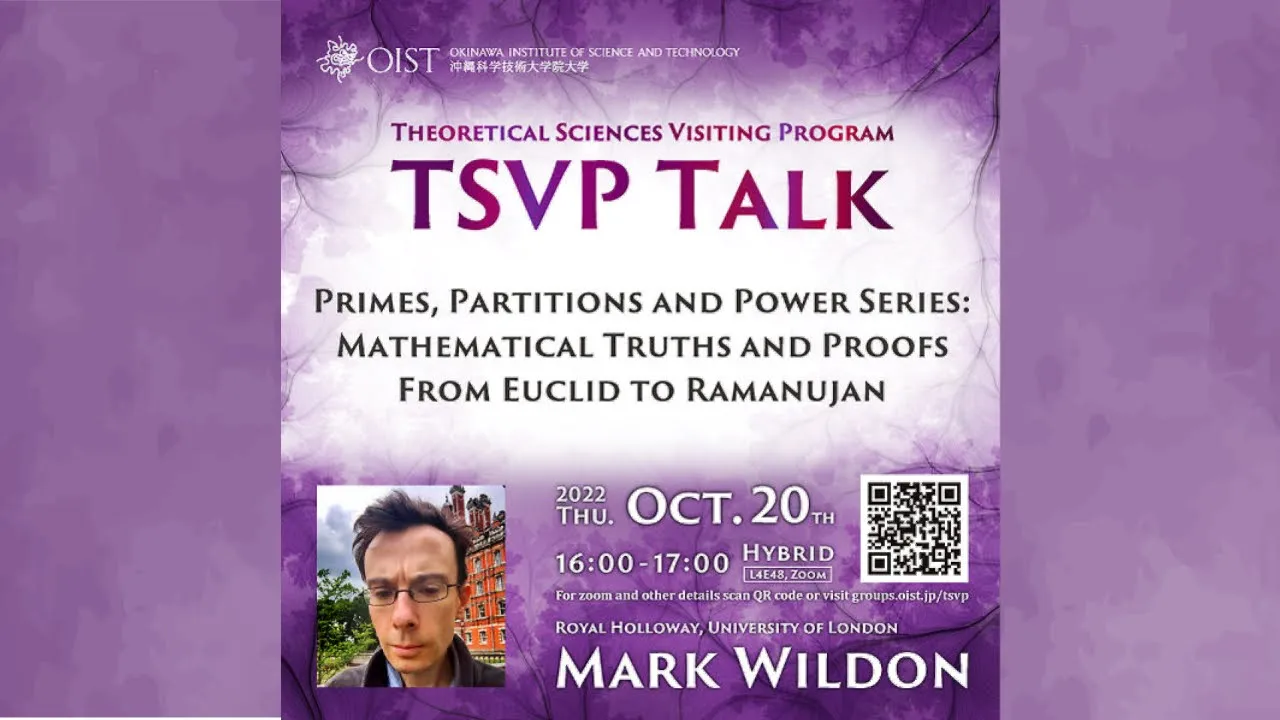 Mark Wildon: Primes, Partitions and Power Series (TSVP Talk at OIST)