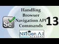 Selenium Tutorials for Beginners 13 How to Handle Browser Navigation API Commands