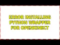 Ubuntu Error installing python wrapper for openkinect