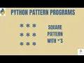 Python pattern programs Python program to print Square pattern with s