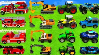 Excavator Tractor Fire Trucks Police Cars for Kids