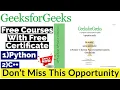 GeeksForGeeks Free Courses With Certificate C Python Free Certificate