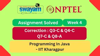 Programming In Java Week 4 NPTEL ANSWERS My Swayam IIT Kharagpur