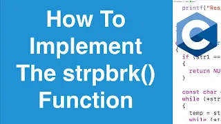 strpbrk Function Implementation C Programming Example