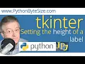 Setting the height of a Python tkinter label
