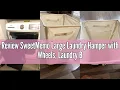 Review SweetMemo Large Laundry Hamper with Wheels Laundry Basket Clothes Hamper Large Rolling D