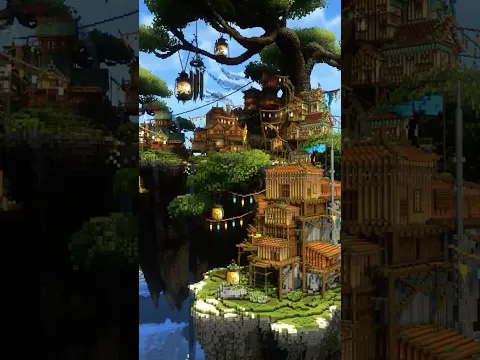 Aetherial Heights - floating islands inspired by Studio Ghibli! #minecraft #minecraftbuild #shorts