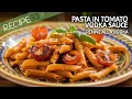 Restaurant-Style Pasta in Tomato Vodka Sauce with Prosciutto and Basil