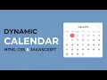 How To Make A Dynamic Calendar Using HTML CSS JavaScript