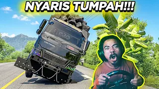 DUMP TRUCK CANTER OLENG MAKSIMAL! BAN SAMPAI TERANGKAT, HAMPIR NYUNGSEP 😱 - ETS2