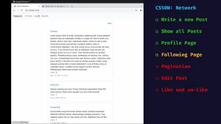 Project 4 - Network CS50 s Web Programming with Python and JavaScript CS50W 2020