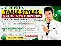 How to Use Table Styles Table Style Options in Excel Design Menu Complete Tutorial