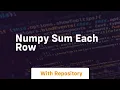 numpy sum each row