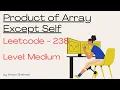 17 Product of Array Except Self LeetCode Java Solution in Hindi