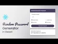 How To Generate Random Password in React JS
