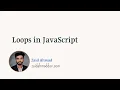 Loops in JavaScript JavaScript Tutorial for Beginners in Urdu Hindi