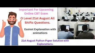 Python 21 August Paper Solution Python O level MCQs Python MCQs All Shifts
