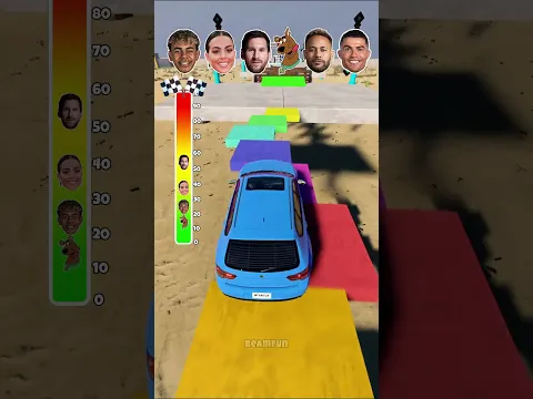 Mini Cars Challenge⚽CR7 Vs Yamal Vs Messi Vs Neymar! #shorts